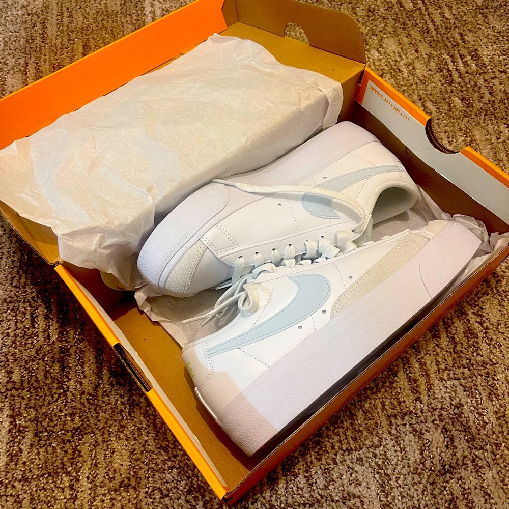 Women’s Low Nike Blazer Platform | Blue Tint Lemon Twist